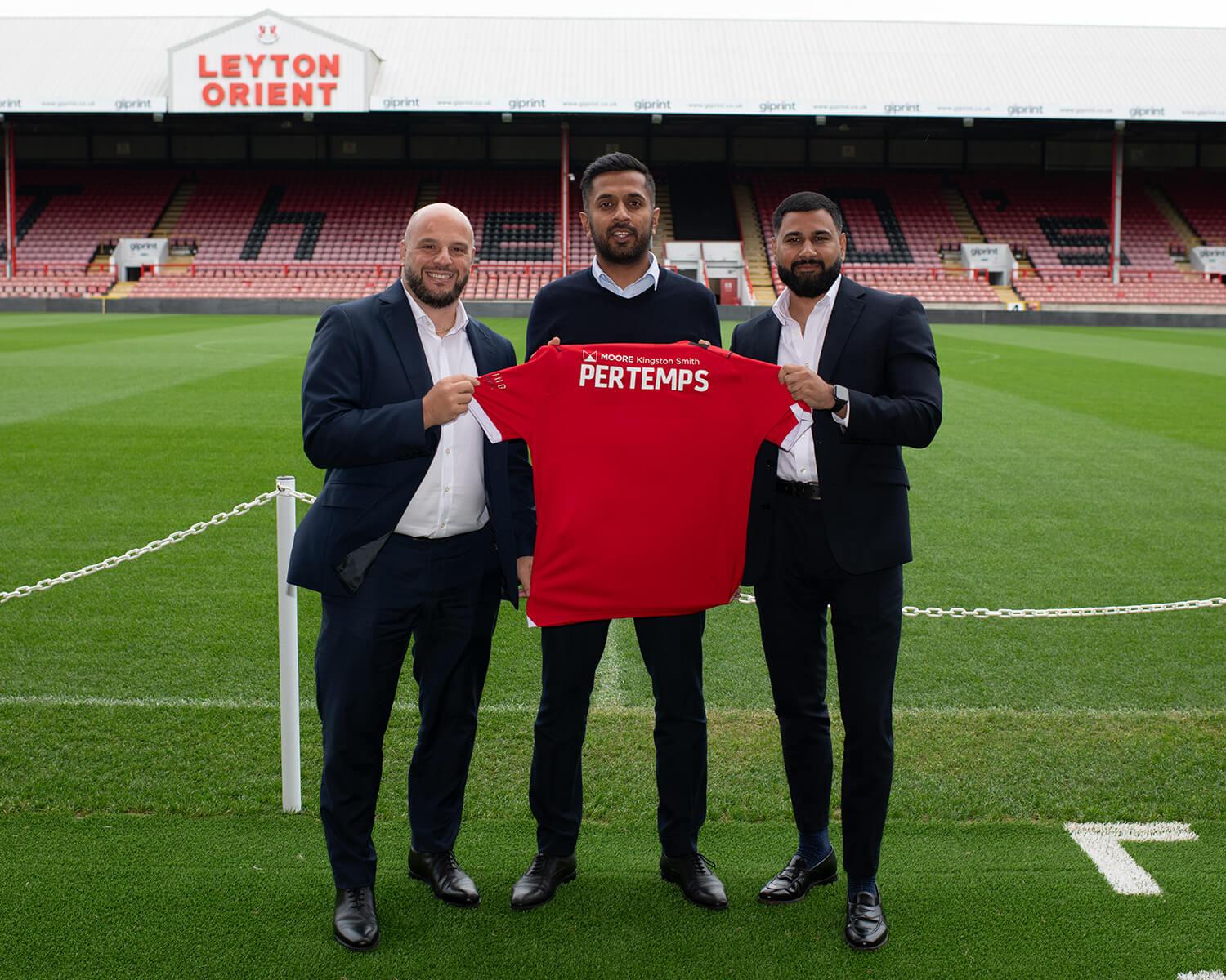 Pedro Tsiamas, Pertemps, Ravi Patel, and Sharaz Mohamed at Leyton Orient FC