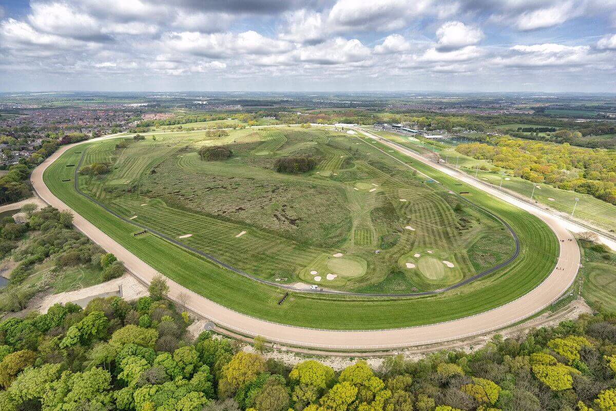 Aerial view of Newcastle Racecourse