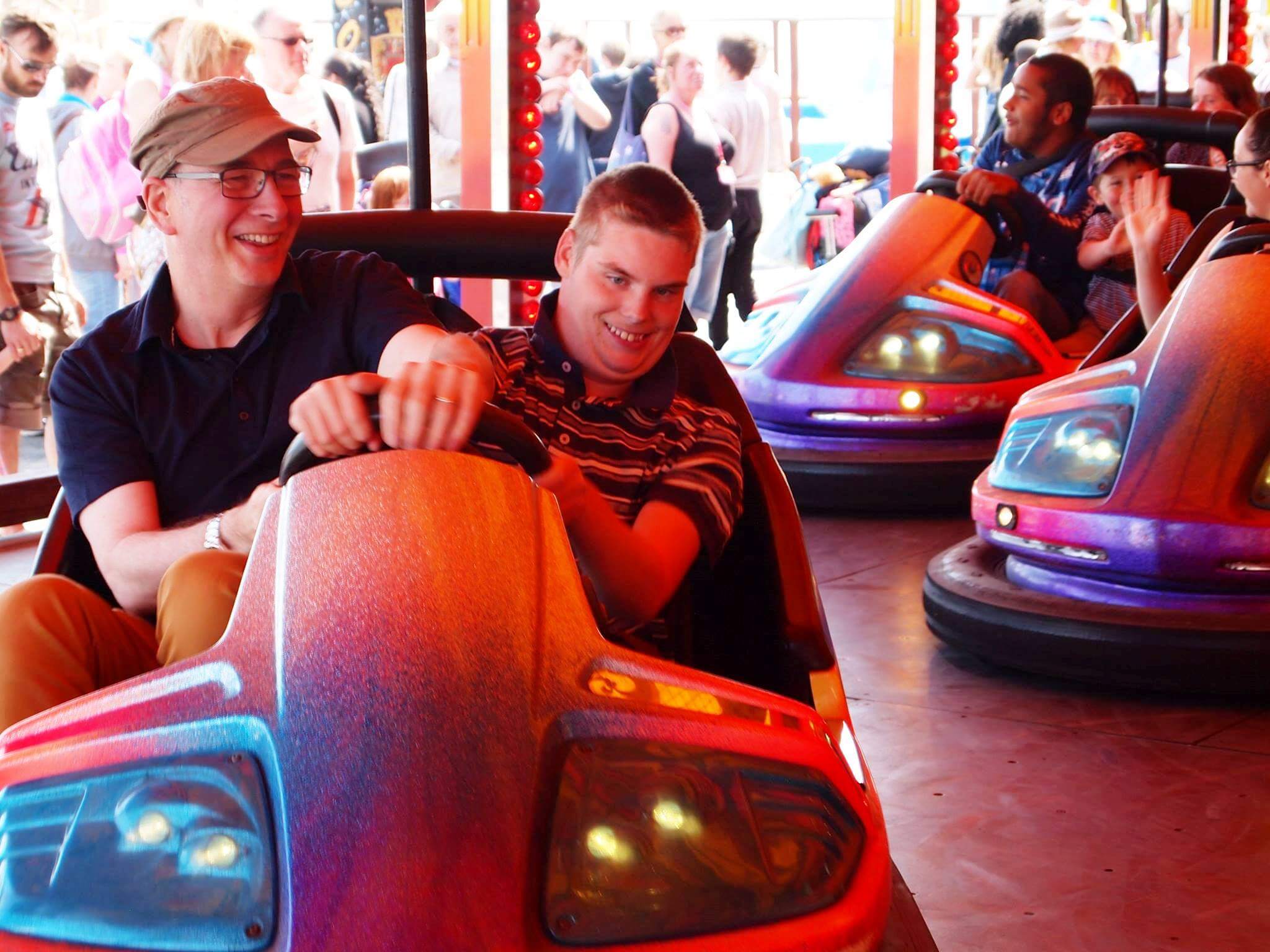 Children on bumper carts