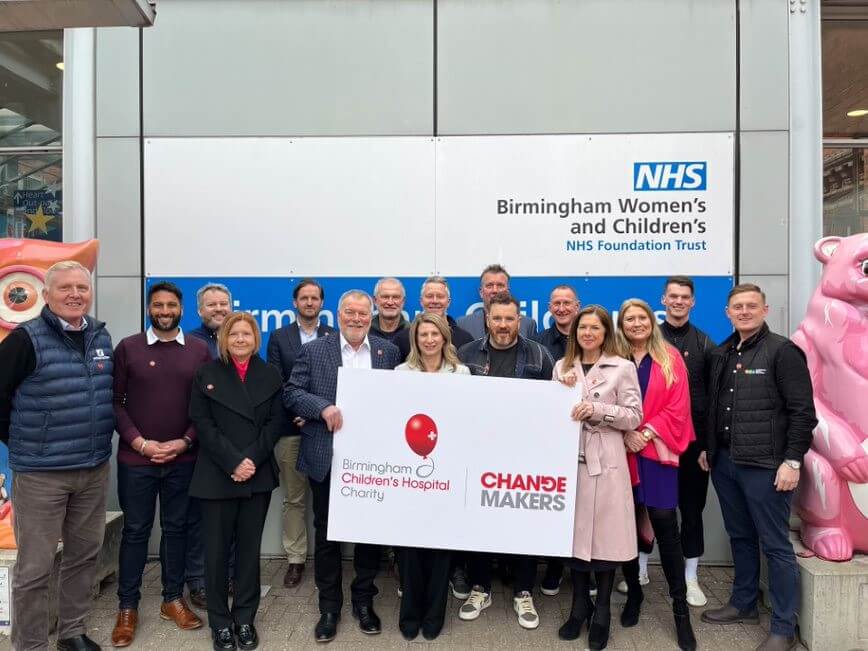 Pertemps employees stood outside Birmingham Children's hospital