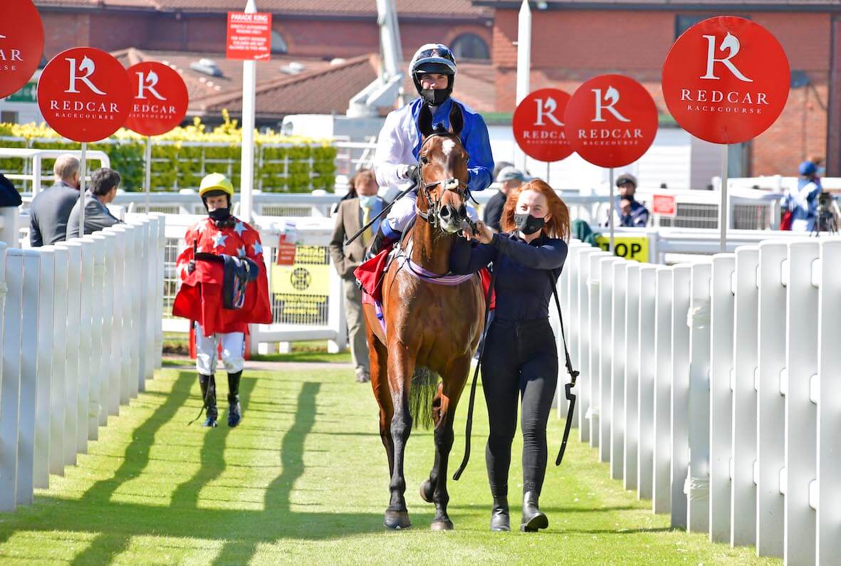 Horse running during a race