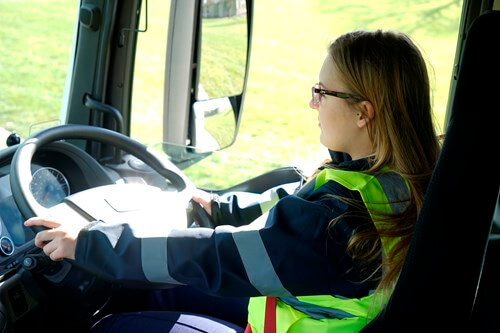 Female driver in an LGV