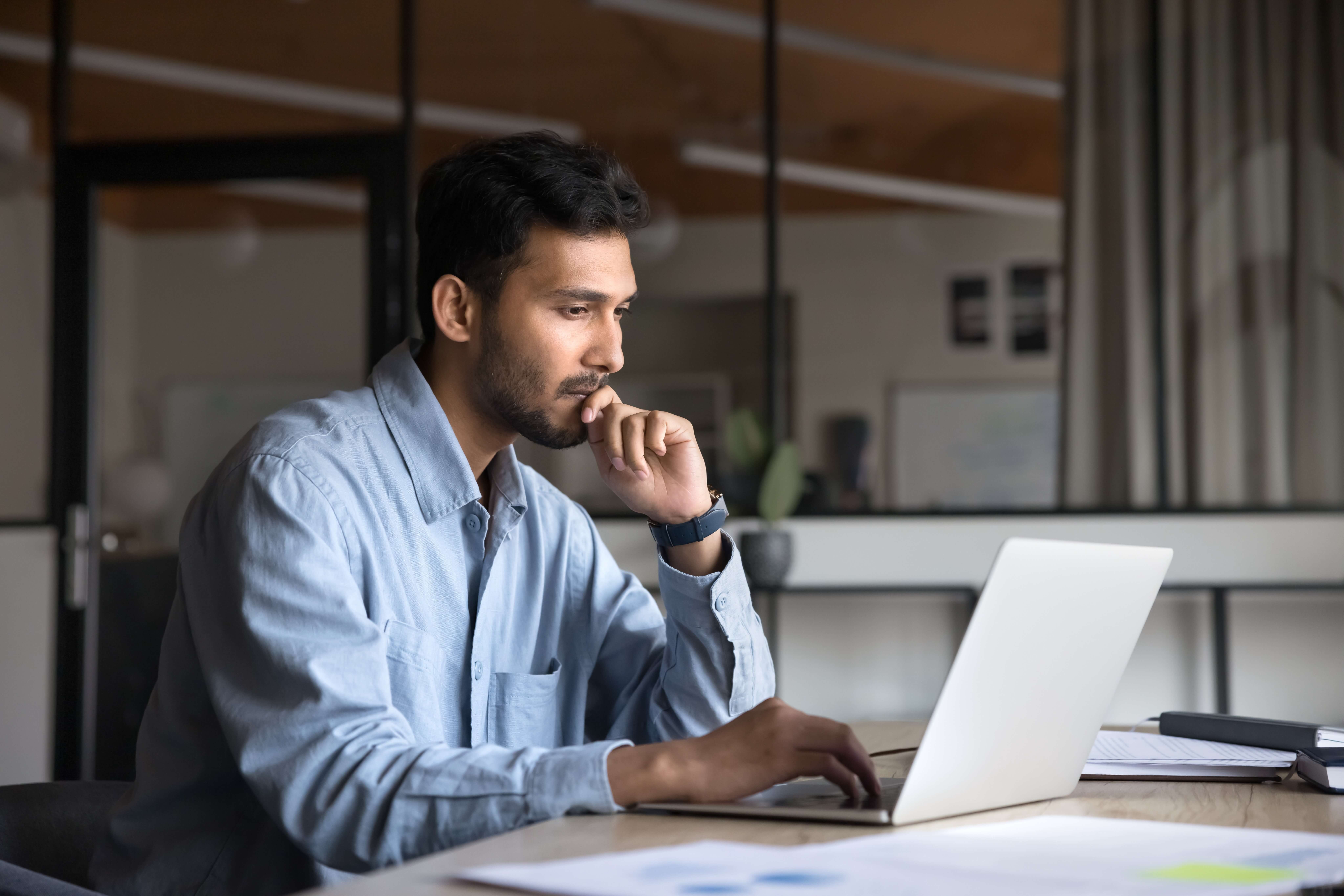 Man looking at laptop